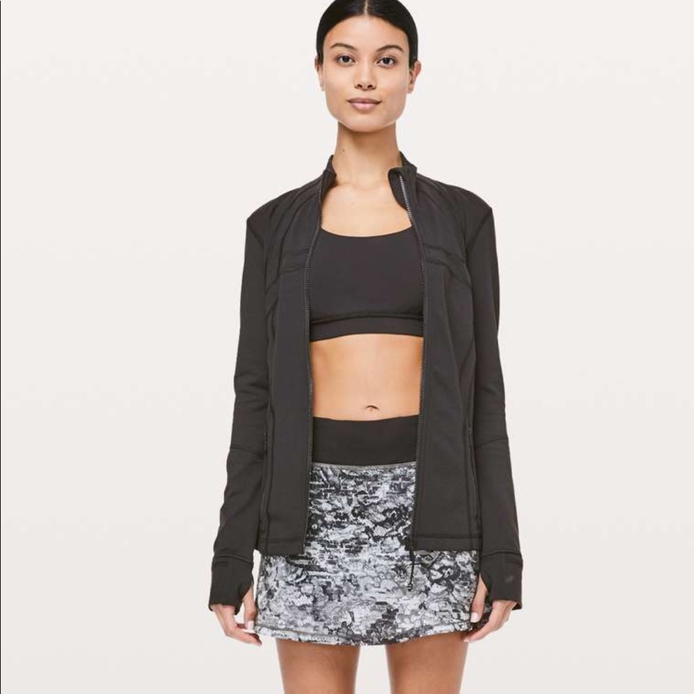 Lululemon Pace Rival Skirt black/white lace,6 Tall